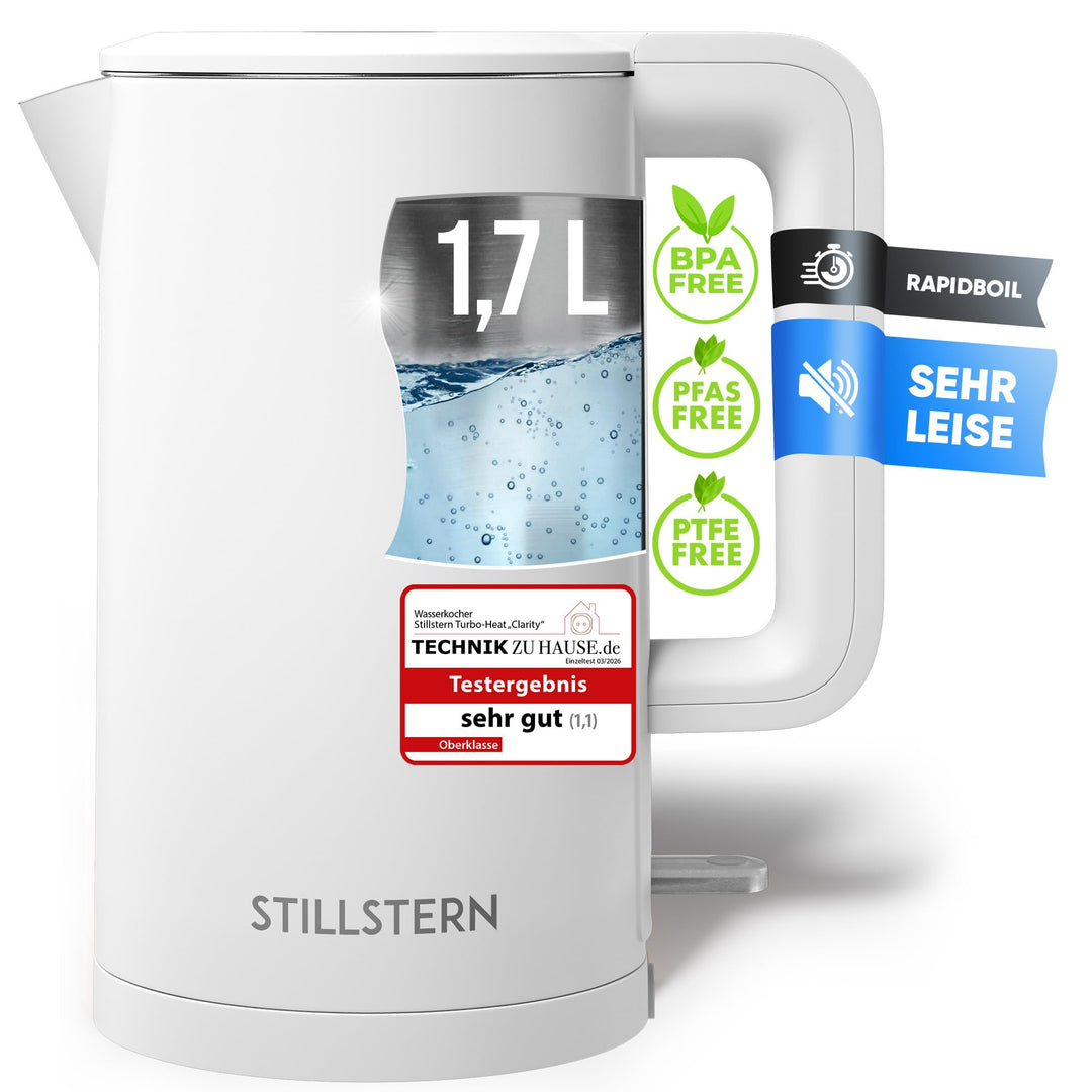 Stillstern Wasserkocher mit Edelstahl Filter [1,7L - 2200W] Wasserkocher mit Präzisionsausguss und A