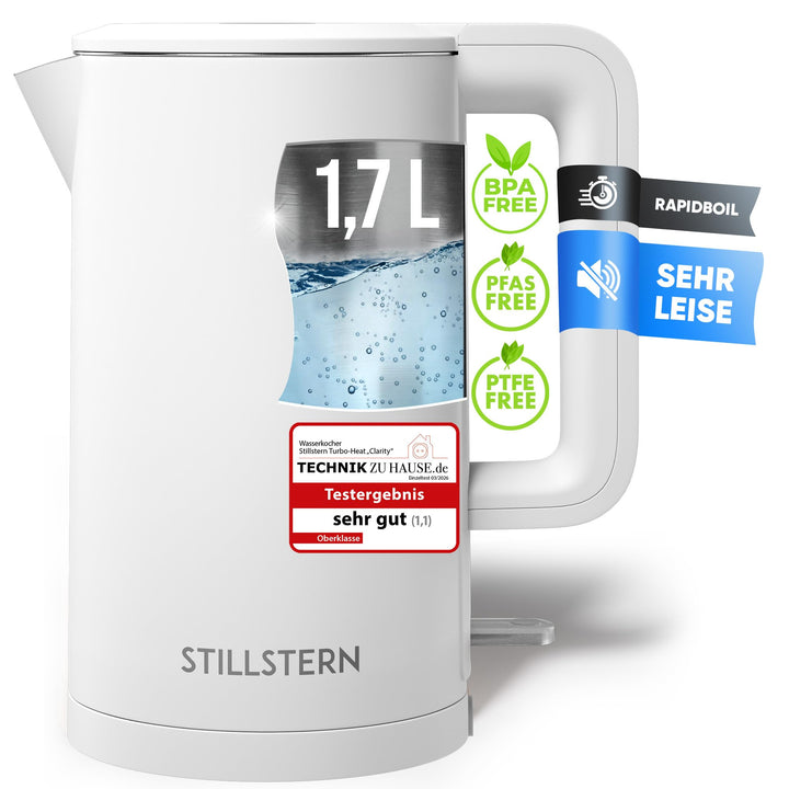 Stillstern Wasserkocher mit Edelstahl Filter [1,7L - 2200W] Wasserkocher mit Präzisionsausguss und A