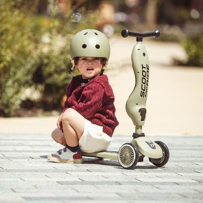 Scoot and Ride Babyhelm mit verstellbaren Trägern, Mattes Finish, Grössen XXS, inklusive LED-Sicherh