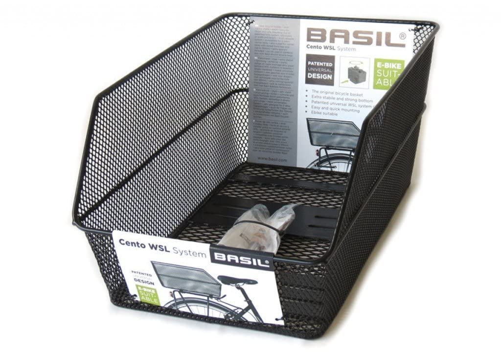 Basil Fahrradkorb Cento WSL Black, 45 x 31 x 22 cm Single, Single