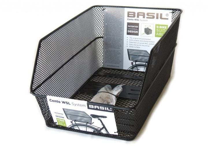 Basil Fahrradkorb Cento WSL Black, 45 x 31 x 22 cm Single, Single