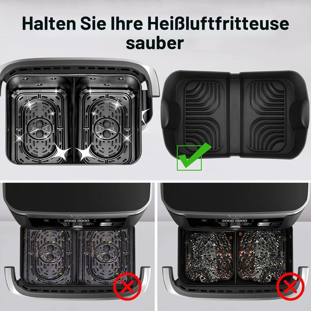 Heissluftfritteuse Zubehör Set für Ninja Foodi Flexdrawer 10,4 l AF500DE, Verbessert und Verdickt Si