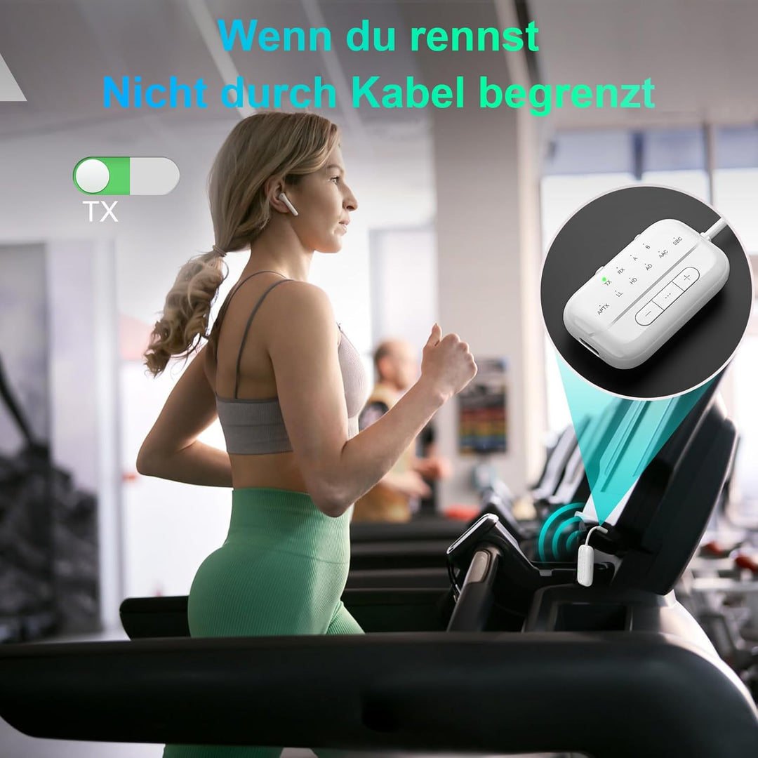 SONRU Bluetooth Transmitter 5.3 Airfly Adapter Flugzeug Gadgets, 2 in 1 Bluetooth Sender Empfänger A