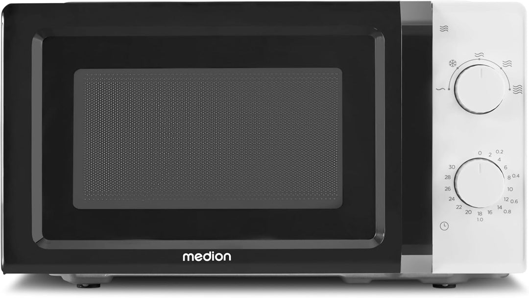 MEDION Mikrowelle (20 Liter, 700 Watt, klein kompakt und platzsparend, 5 Mikrowellenstufen, Auftaufu