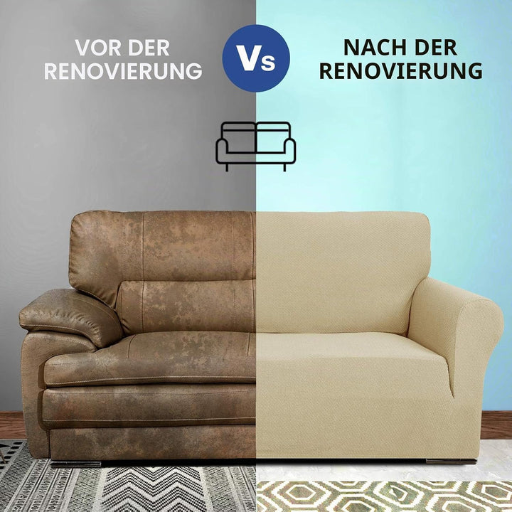 MAXIJIN Creative Jacquard Couchbezüge für 2-Sitzer, Super Stretch rutschfeste Liebessitz Sofabezug f