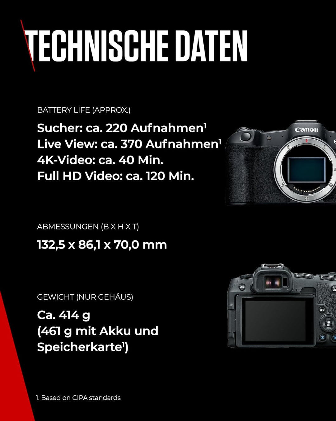 Canon EOS R8 Systemkamera Spiegellose Vollformat Kamera Digitalkamera mit Autofokus und Motiverkennu