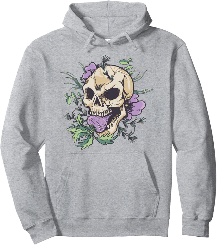 Rübe Schädel Floral Blumen Cranium Pullover Hoodie