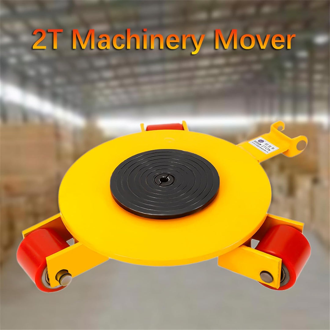2T Machinery Mover, Boden Stehend Transportfahrwerk Lenkbar 3-Rad Maschinentransporter Industrie-Mas