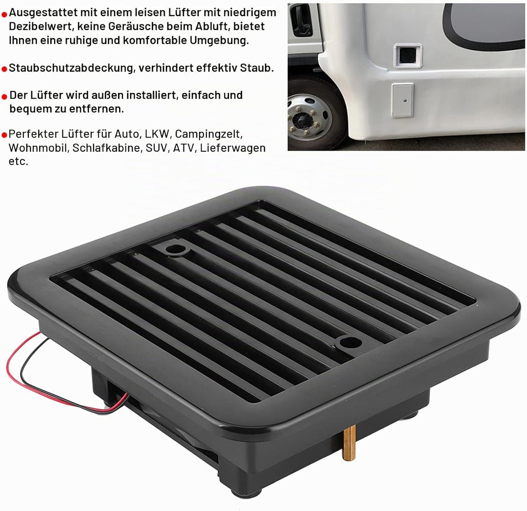 RV Side Vent Fan, 12V 4W 3000 U/min Air Vent Ventilation Abluftventilator Cooling Abluftventilator,