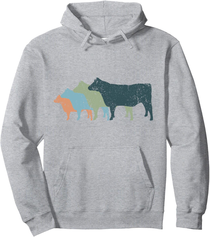 Cow Mom & Dad Silhouette – Rinder Vintage Gürtel Galloway Pullover Hoodie