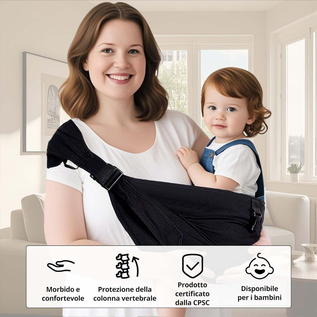 Plus Size Tragesling bis 25kg Babytrage & Seitentrage Erweiterbar verstellbar für grössere Kinder, a