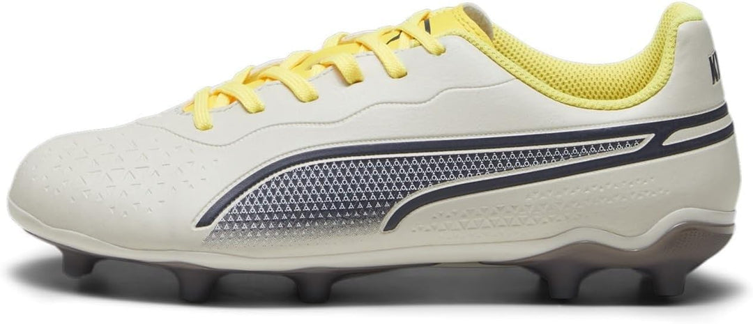 PUMA Unisex Kinder King Match Fg/Ag JrSoccer Shoe 38 EU Alpine Snow Asphalt Yellow Blaze, 38 EU Alpi