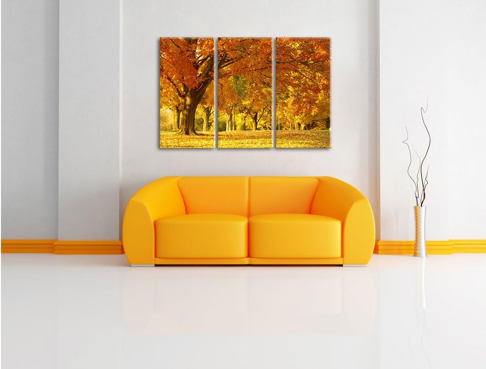 Pixxprint schöne Herbstlandschaft als Leinwandbild/Grösse: 3 Teilig (120x80) / Wandbild/Kunstdruck/f