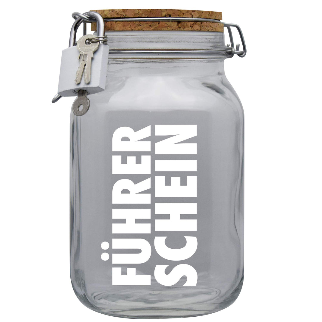 Spardose Führerschein Geld Geschenk Idee Transparent XL