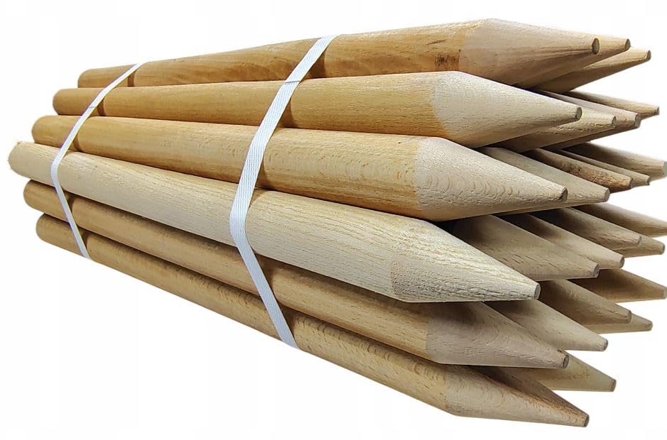 Buchenholz Holzstäbe, Holzpfosten - Pflanzenstütze Ideal für Zaunpfosten, Gartenarbeiten & DIY - Rob