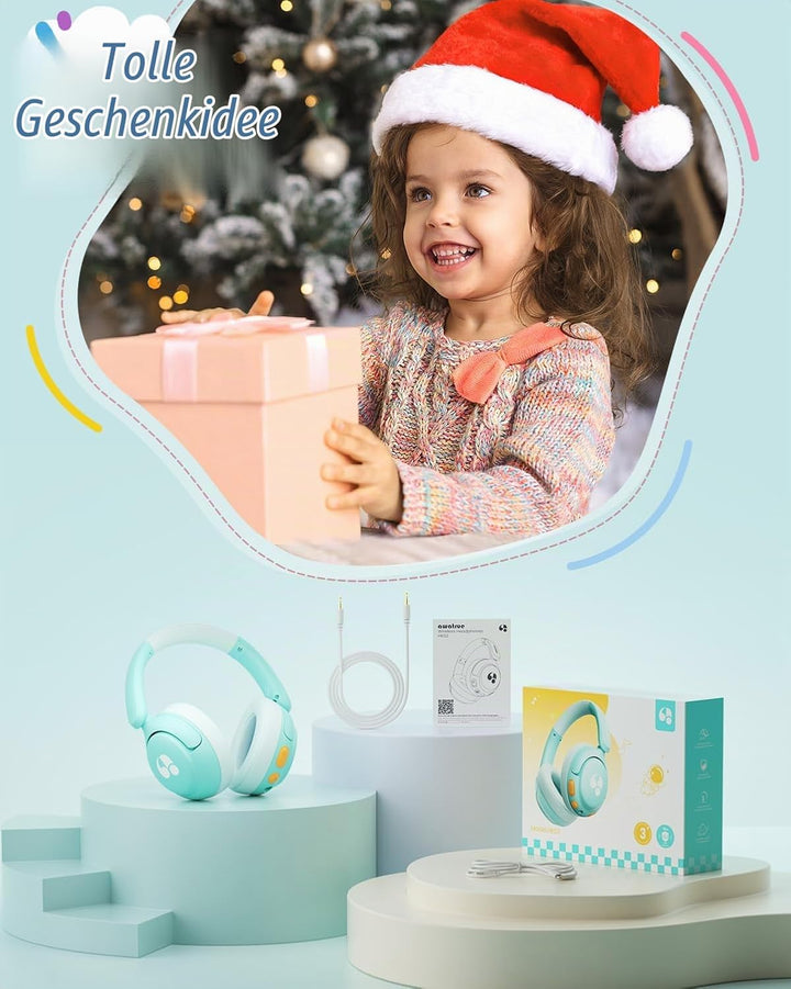 Bluetooth Kopfhörer Kinder, 85dBA Sicheres Volumen, Bluetooth 5.4, BPA Frei/CPC Zertifiziert, 75 Std