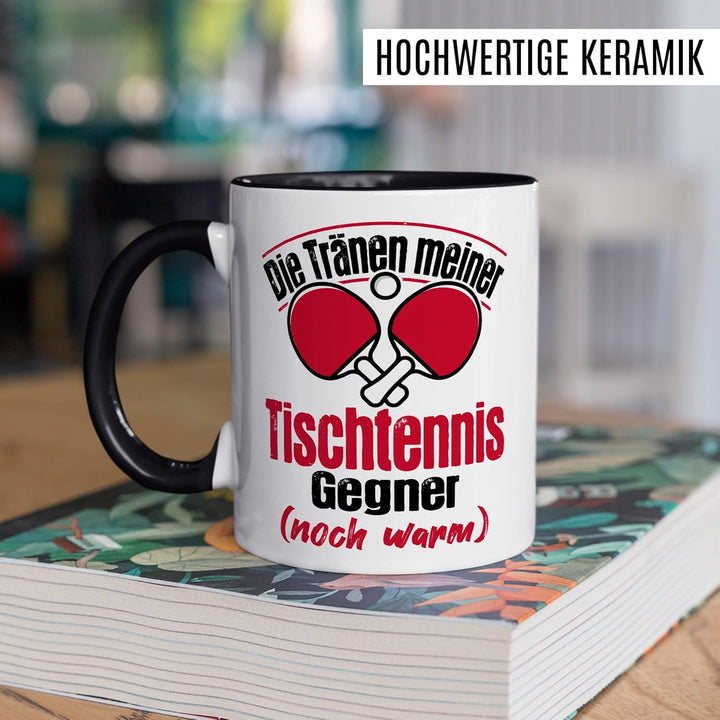 Tischtennis Tasse Tränen noch warm lustiger Spruch Geschenkidee Ping Pong Kaffeetasse Geschenk für T