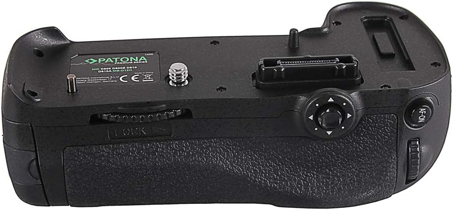 PATONA 1496 - Ersatz für Batteriegriff Nikon MB-D12 für D800 D800E D810 D810A mit IR-Fernbedienung (