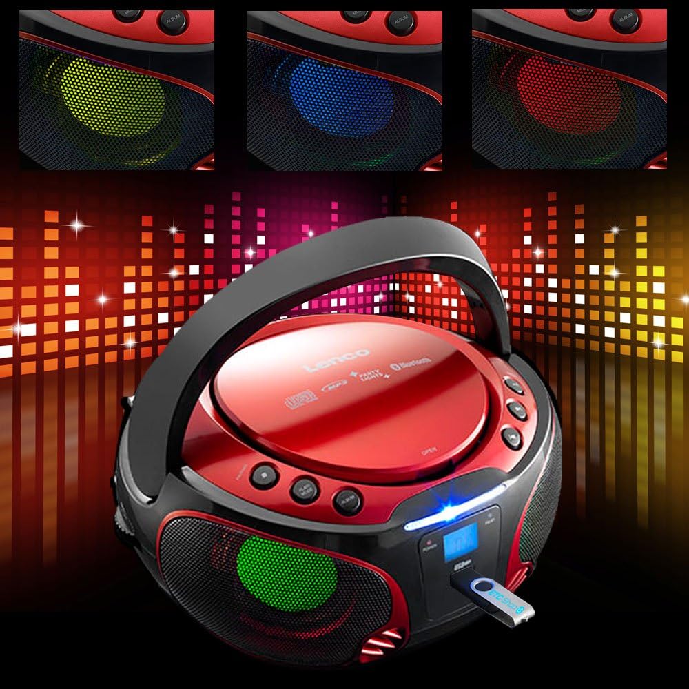 Lenco SCD-550 - CD-Player für Kinder - CD-Radio - Stereoanalage - Boombox - MP3 und USB Player - Blu