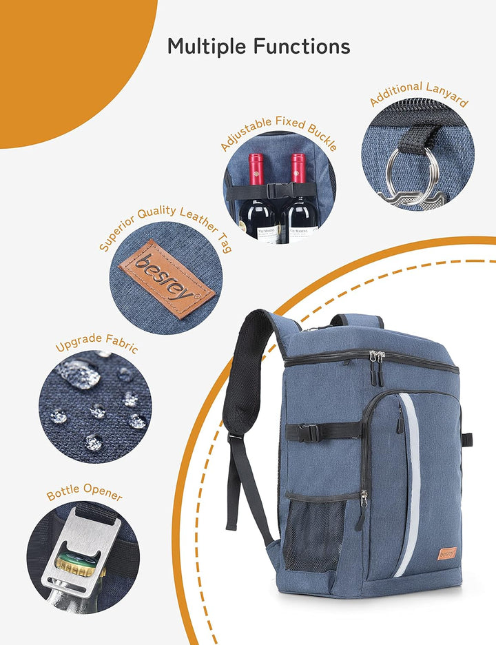 besrey Thermo-Rucksack, 30 l, Thermo-Rucksack, isoliert, hält Lebensmittel warm oder kalt, für Campi