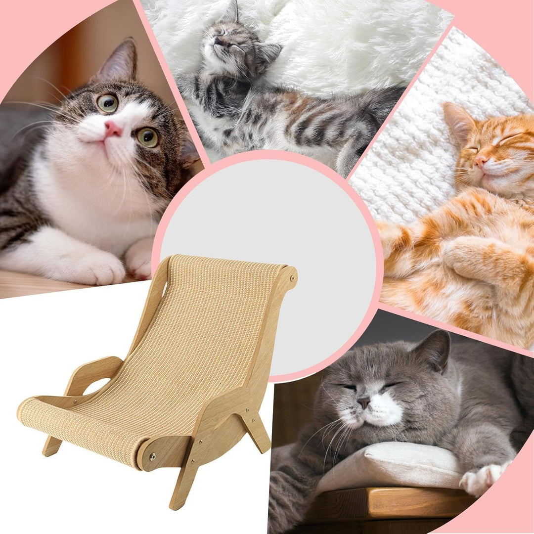 Katzen-Sisal-Stühle, Sisal-Katzen-Lounge-Sessel, erhöhtes Katzen-Sesselbett, hölzerner Sisal-Kratzkr