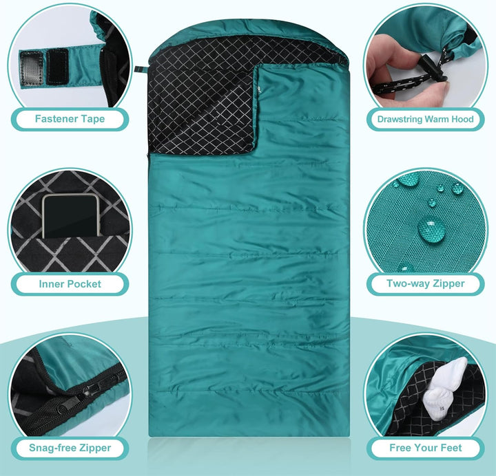 Baumwoll-Flanell-Schlafsack für Erwachsene, 100% Baumwollfutter-Schlafsack für Camping, Wandern, Ruc