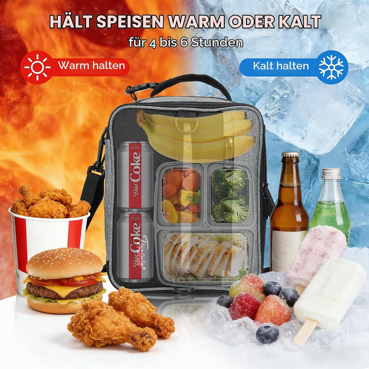 Kato Tirrinia Erweiterbare Kühltasche, Isolierte 9,5L(18 Dosen) Lunchtasche Klein für Unterwegs Arbe