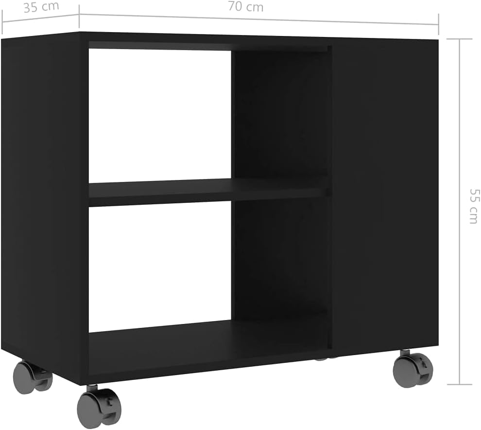 Tidyard Beistelltisch Couchtisch mit 2 Ebenen 4 Rollen Wohnzimmertisch Sofatisch Kaffeetisch Teetisc