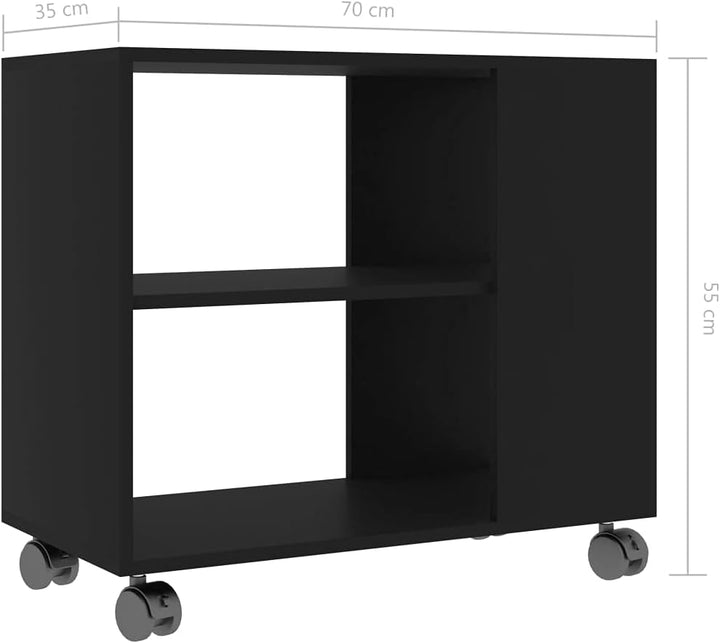 Tidyard Beistelltisch Couchtisch mit 2 Ebenen 4 Rollen Wohnzimmertisch Sofatisch Kaffeetisch Teetisc