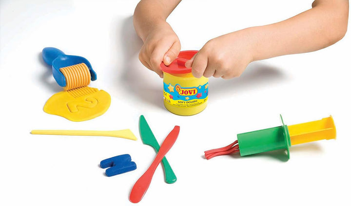 Jovi Blandiver Neon Knete, extra weiche Knetmasse in leuchtenden Farben für Kinder ab 2 Jahren, gelb