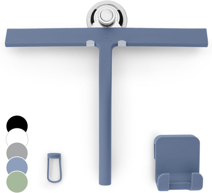 Gütewerk Duschabzieher, Silikon-Abzieher Dusche, Hygienischer Abzieher für Badezimmer, Duschwand & F