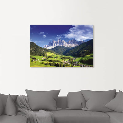 ARTland Leinwandbilder Wandbild Bild auf Leinwand 90x60 cm Wanddeko Alpenbilder Landschaft Berge Süd