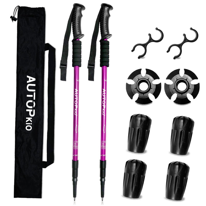 AUTOPkio Walking Stöcke Trekkingstöcke, Nordic Walking Stöcke Verstellbar Aluminium Anti-Schock Lauf