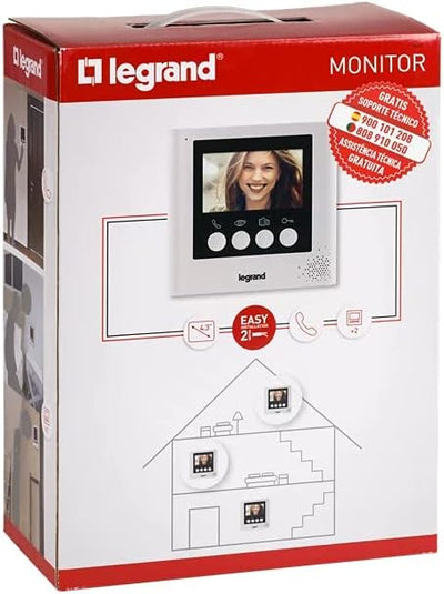 Legrand, Video-Innenstelle mit 4,3 Zoll Monitor zur Erweiterung des 4,3 Zoll Videokits (369110) zum