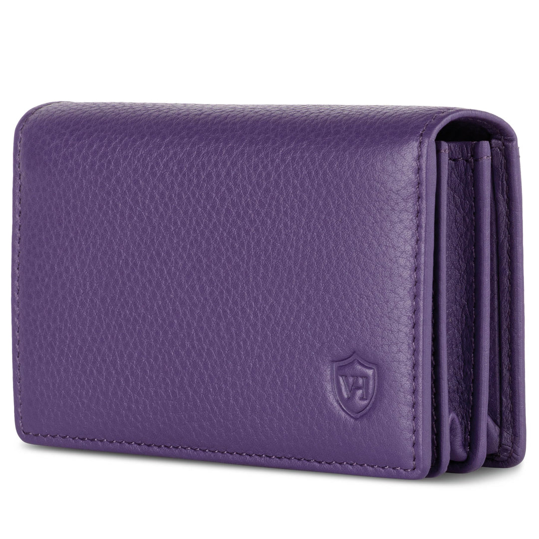VON HEESEN® Visitenkartenetui Leder mit RFID-Schutz - Platz für 50 Visitenkarten - 6 Fächer - Visite