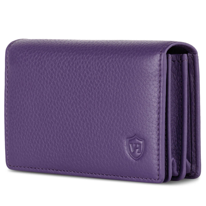 VON HEESEN® Visitenkartenetui Leder mit RFID-Schutz - Platz für 50 Visitenkarten - 6 Fächer - Visite