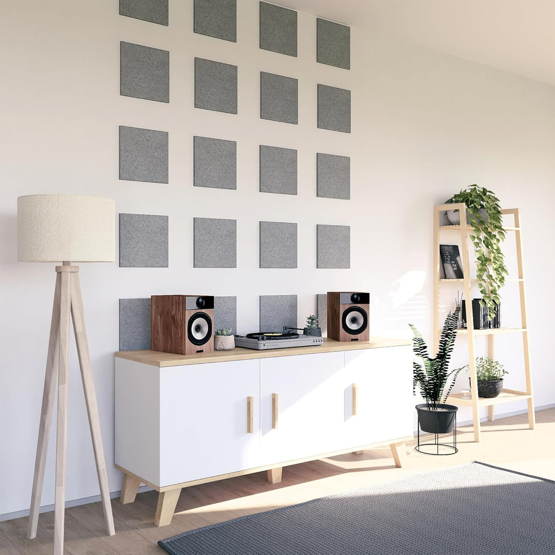 vilz 12 Stück Schallabsorber Panel Akustik aus recyceltem Filz - Akustikplatten Schalldämmung 250x25