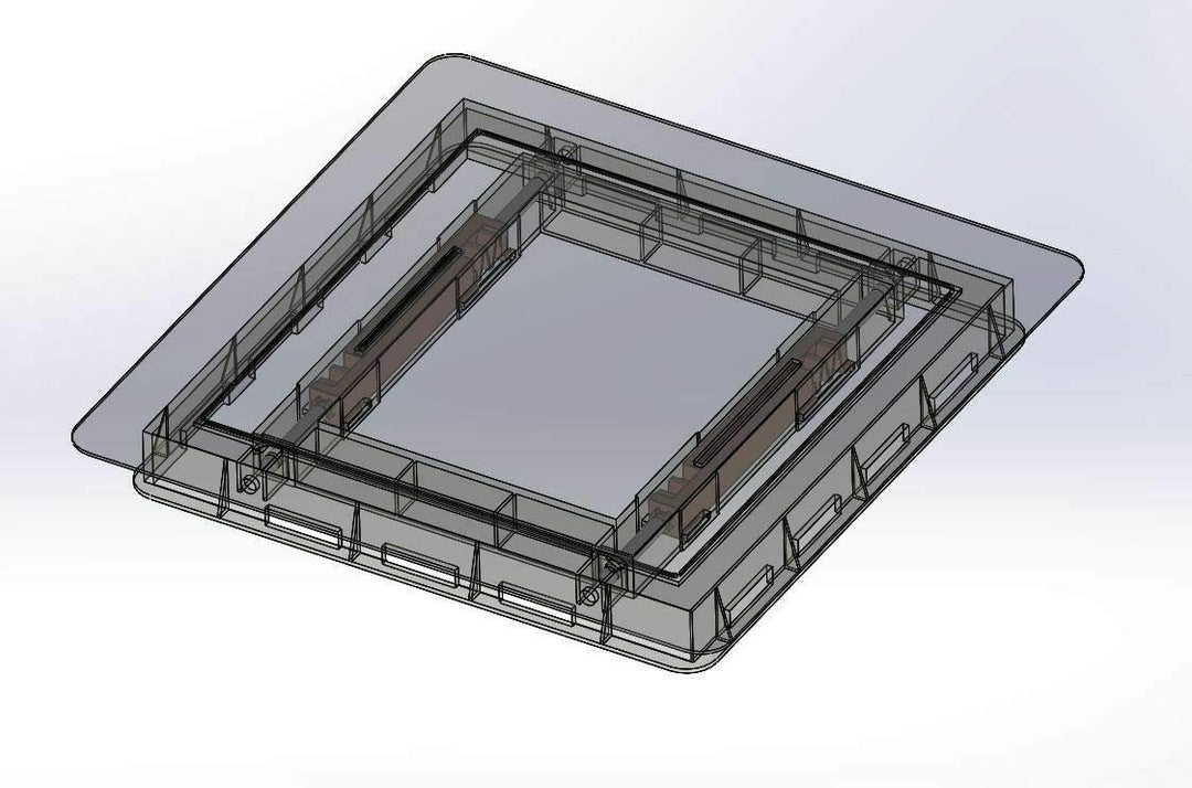 Exclusive Revisionstür Revisionsklappe Edelstahl gebürstet mit Einbaurahmen NDE 300x300 mm
