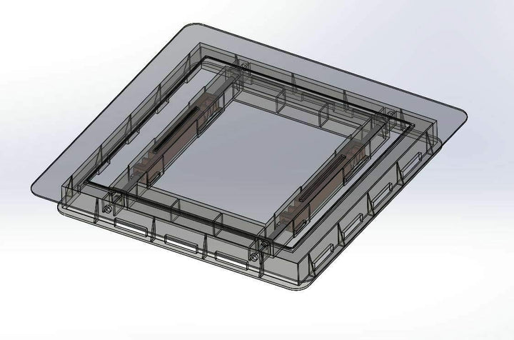 Exclusive Revisionstür Revisionsklappe Edelstahl gebürstet mit Einbaurahmen NDE 300x300 mm