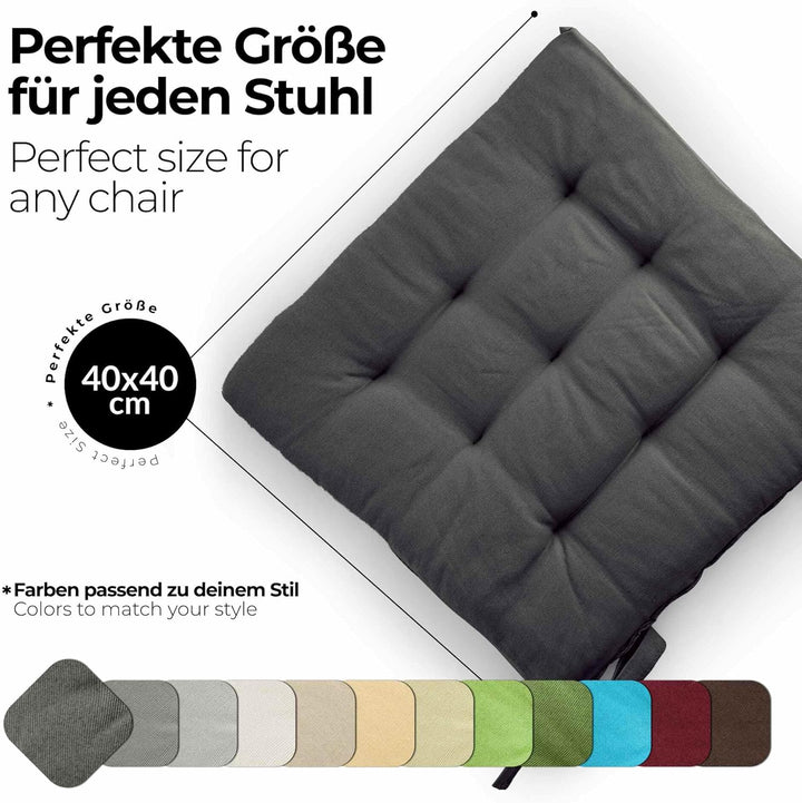 etérea Sitzkissen 40x40 cm für Innenbereich Balkonmöbel Gartenmöbel - Stuhlkissen Outdoor Set mit Bä