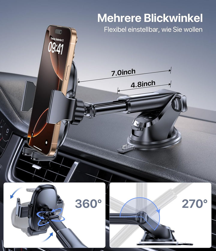 Miracase Handyhalterung Auto Universal [Starker Saugnapf und Metallhaken] kfz Handy Halterung lüftun