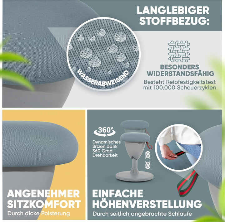 SteinLife Cone Bürohocker Ergonomisch [TESTSIEGER] Stehhocker Höhenverstellbar [58-83cm] Ergonomisch