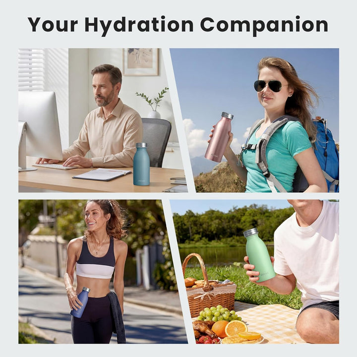 Trinkflasche Thermo Edelstahl 350ml, für heisse und kalte Getränke | Thermoflasche aus Edelstahl, do