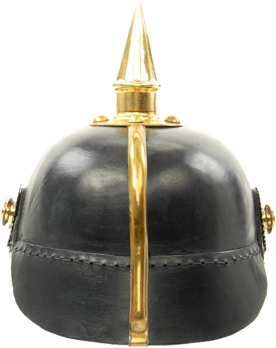 Imperial deutsch Spikes Pickelhaube Officer Fahrradhelm schwarz Leder & Messing