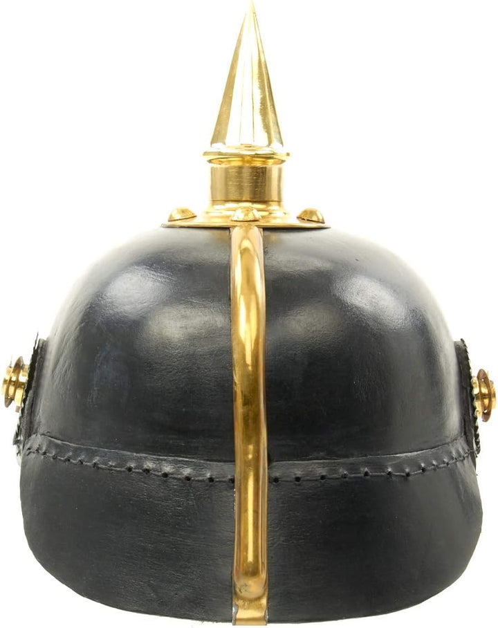 Imperial deutsch Spikes Pickelhaube Officer Fahrradhelm schwarz Leder & Messing