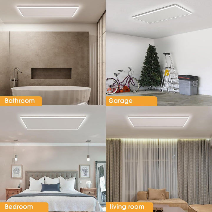 Infrarotheizung Deckenmontage 410 Watt, Infrarot Deckenheizung mit LED Licht Beleuchtung, Infrarothe