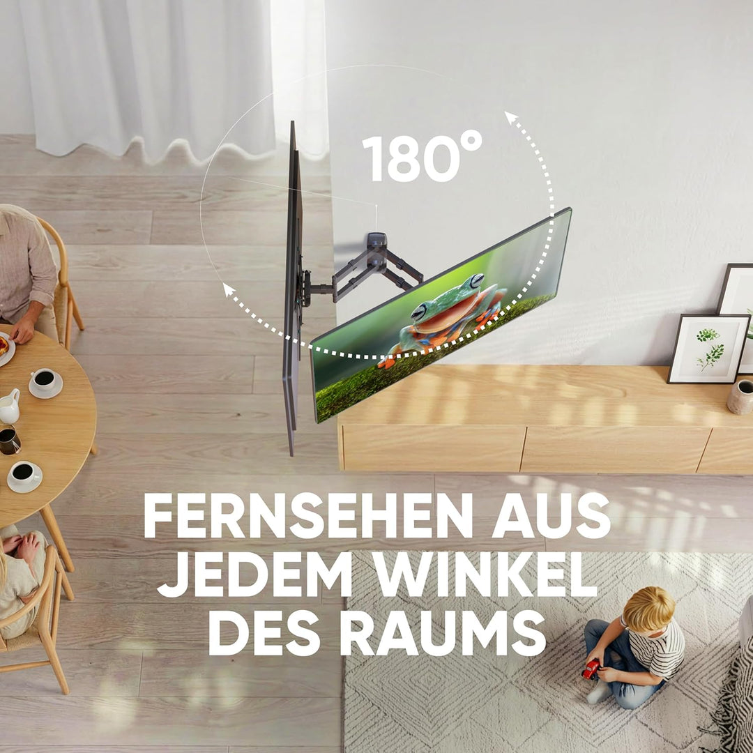 ONKRON TV Wandhalterung schwenkbar für 32-65 Zoll TVs bis zu 35 kg, universal TV Wandhalterung auszi