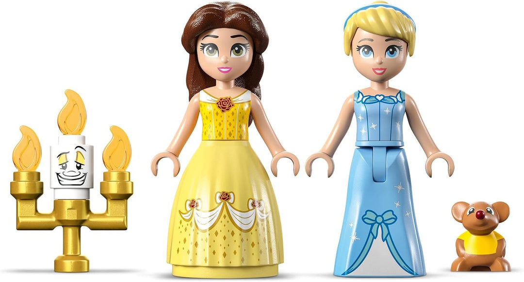 LEGO 43219 Disney Princess Kreative Schlösserbox, Spielzeug Schloss Spielset mit Belle und Cinderell