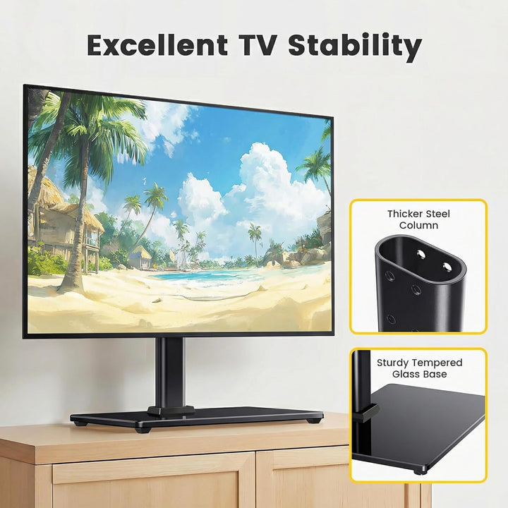 TV Ständer Schwenkbarer, Universal TV Standfuss für 32-60 Zoll LED LCD Flach & Curved Fernseher bis