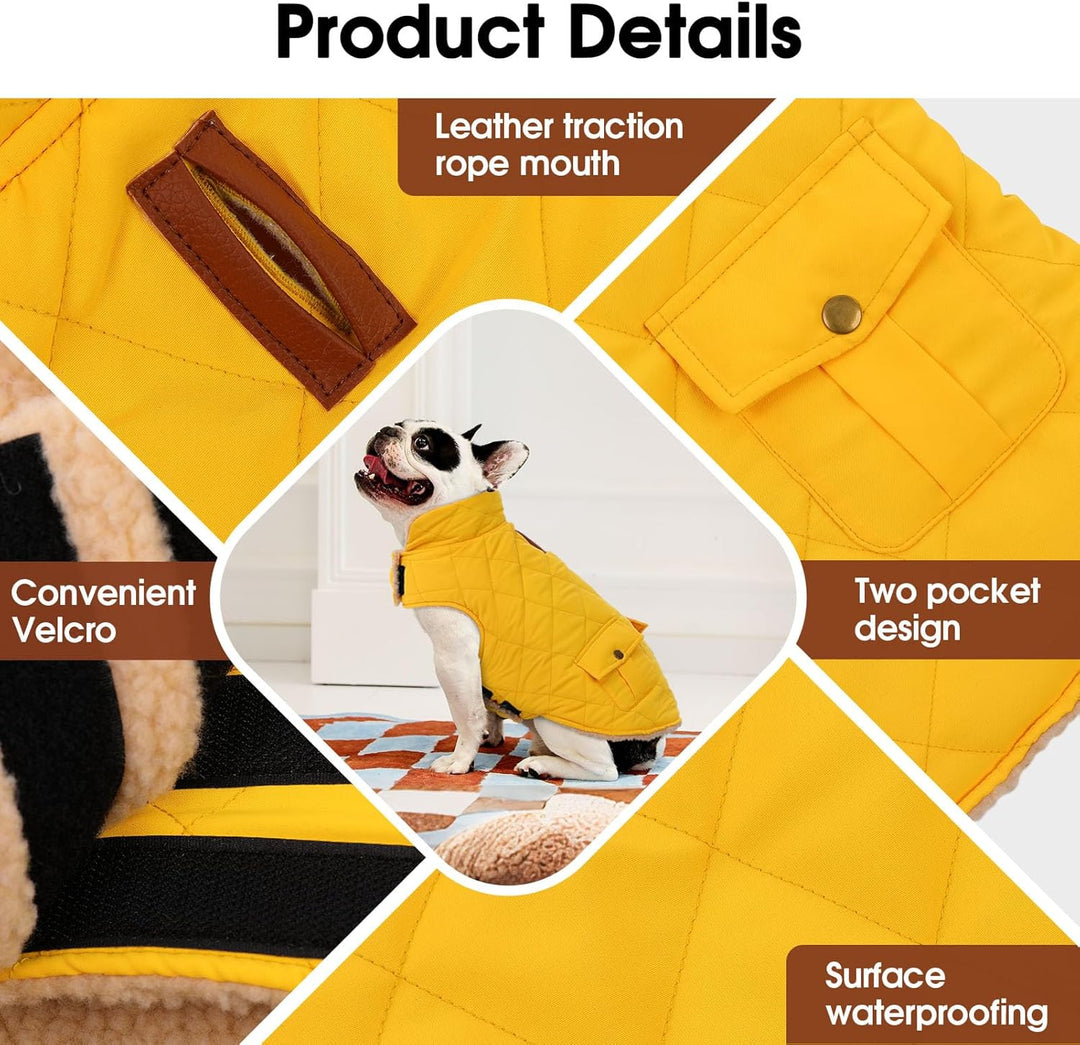 Wintermantel Hundemantel, Warme Winterjacken mit Fleece für Hunde,Hundejacke Hundekleidung Hundepull